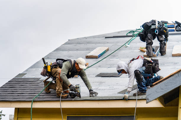 Professional Gutter Installation technician working in Toledo, IA